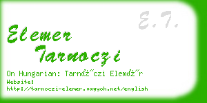 elemer tarnoczi business card